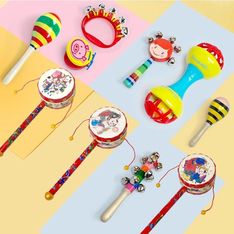 老式手工传统拨浪鼓新生宝宝婴儿可啃咬非遗玩具医院同款木质周岁,淘宝优惠券,粉丝福利购,淘宝优惠卷