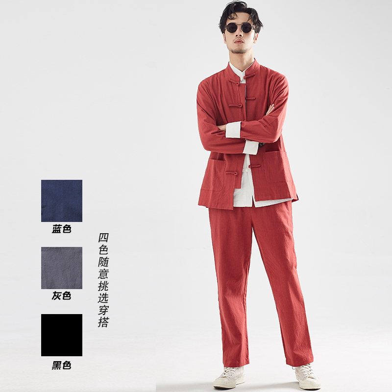 有鲤中国风中式潮流复古休闲男士 有鲤男装民族服装