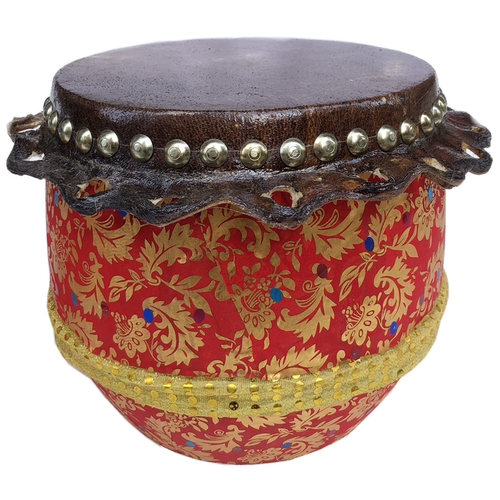 头层牛皮鼓南狮8寸小鼓儿童醒狮舞狮鼓小孩锣鼓佛山狮鼓打击乐器6 - 图3