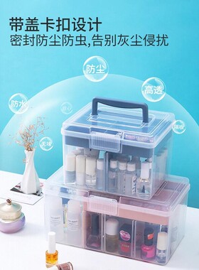 工具箱透明桌面化妆品收纳箱