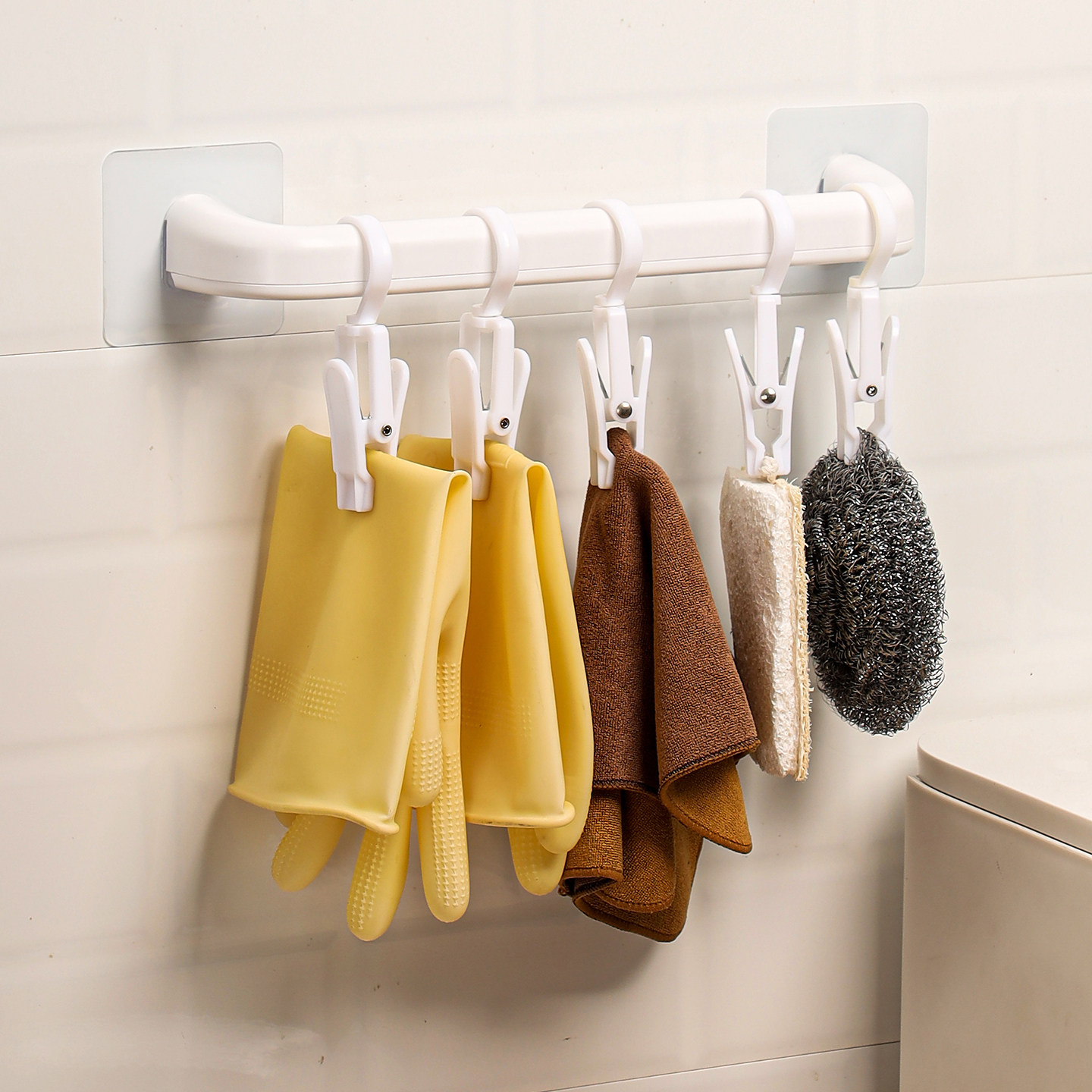 厨房钢丝球抹布壁挂置物架调料包洗碗布清洁手套百洁布沥水架挂钩,淘宝优惠券,粉丝福利购,淘宝优惠卷