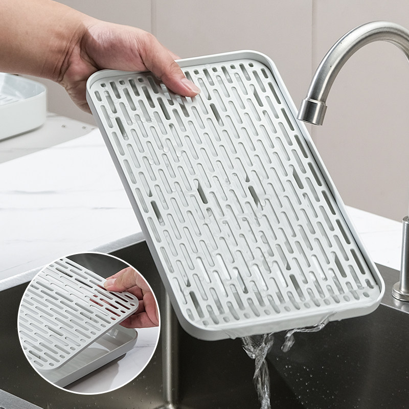 家用双层加高沥水盘长方形卫生间厨房杯子茶几托盘塑料置物架茶盘,淘宝优惠券,粉丝福利购,淘宝优惠卷