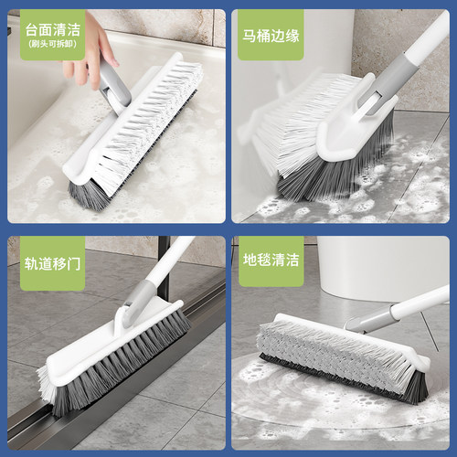 可伸缩地刷卫生间刷地洗地厕所刷子浴室洗地缝隙清洁刷长柄地板刷 - 图3