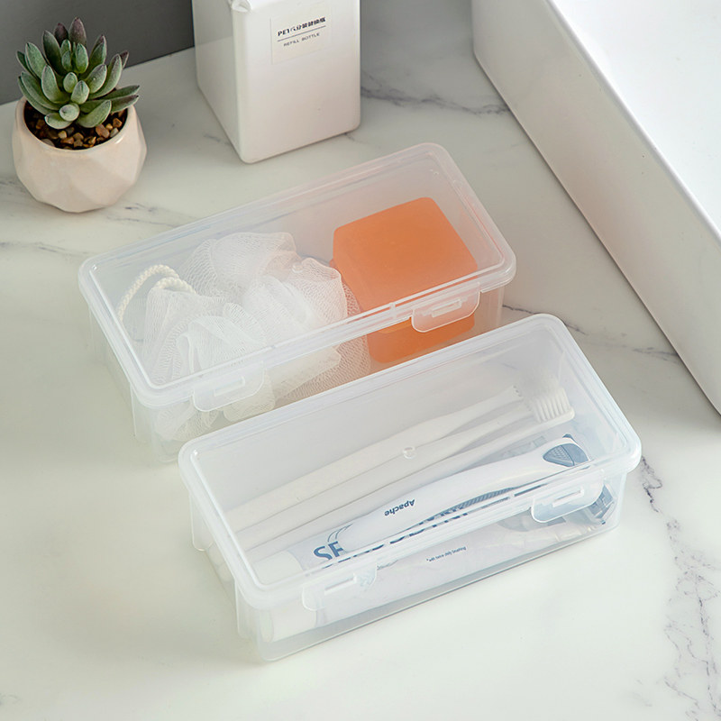 化妆刷收纳盒大容量梳妆台宿舍美妆蛋眼影刷长方形透明防尘翻盖式,淘宝优惠券,粉丝福利购,淘宝优惠卷