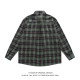 Japanese retro green plaid long-sleeved shirt autumn jacket