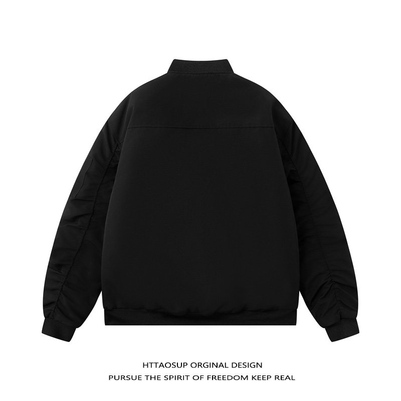 HTTASOUP美式复古飞行服外套男女宽松oversize百搭棒球服夹克棉衣,淘宝优惠券,粉丝福利购,淘宝优惠卷