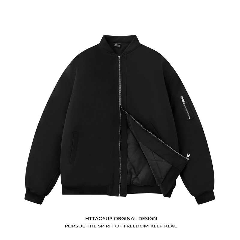 HTTASOUP美式复古飞行服外套男女宽松oversize百搭棒球服夹克棉衣,淘宝优惠券,粉丝福利购,淘宝优惠卷