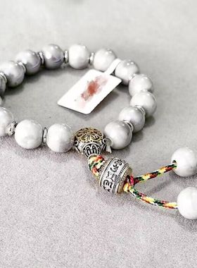 寺庙同款香灰瓷手链男女同款陶瓷六字真言桶珠 小红书香积批发