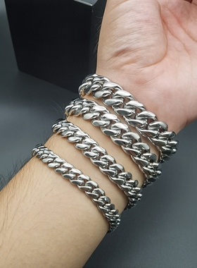欧美风ins古巴钛钢不掉色手链