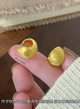 s925银针法式复古金色拉丝耳环