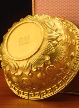 纯铜聚宝盆摆件客厅装饰聚财存钱罐铜器黄铜米缸中式家用工艺品