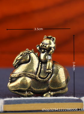 复古黄铜踩钱战马摆件新款2026生肖马家用客厅办公室马年桌面摆件