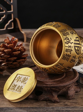 百福铜葫芦纯铜开盖空心开口福字图大小客厅办公室桌面工艺品摆件