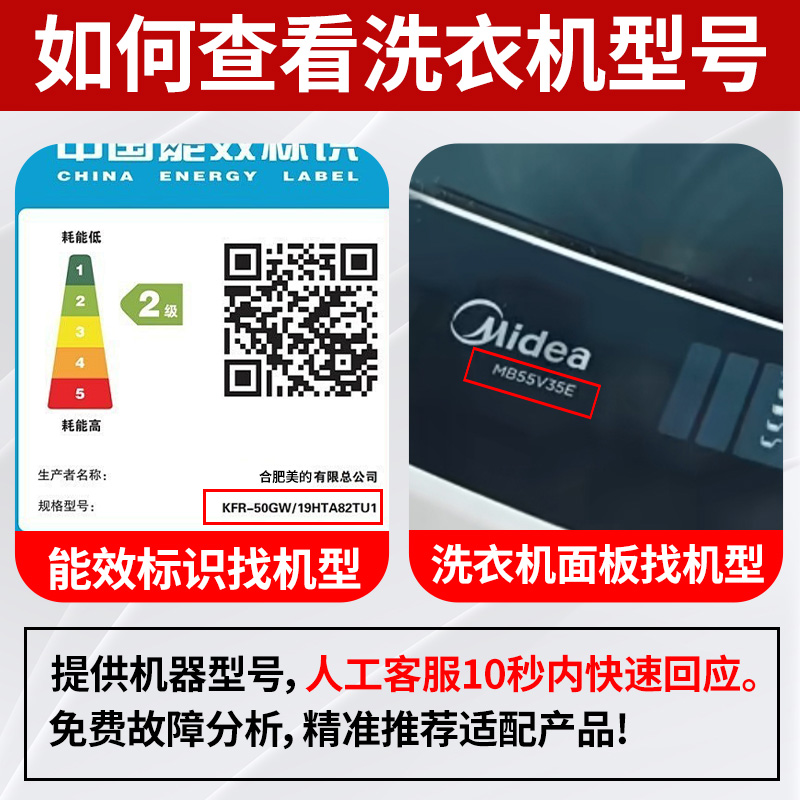 美的洗衣机电脑主板MB60-1000H/MB65/55/80/73-3006G,MB70-V1010H - 图3