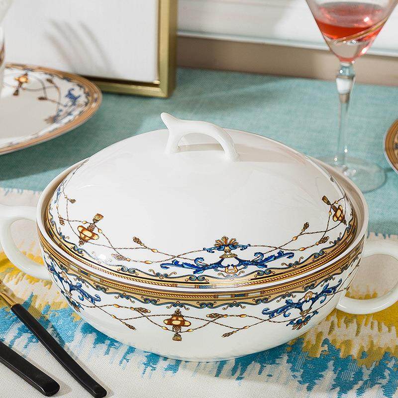 骨瓷餐具套装碗盘西式奢华陶瓷碗筷碗碟瓷碗套装家用碗具组合礼盒,淘宝优惠券,粉丝福利购,淘宝优惠卷