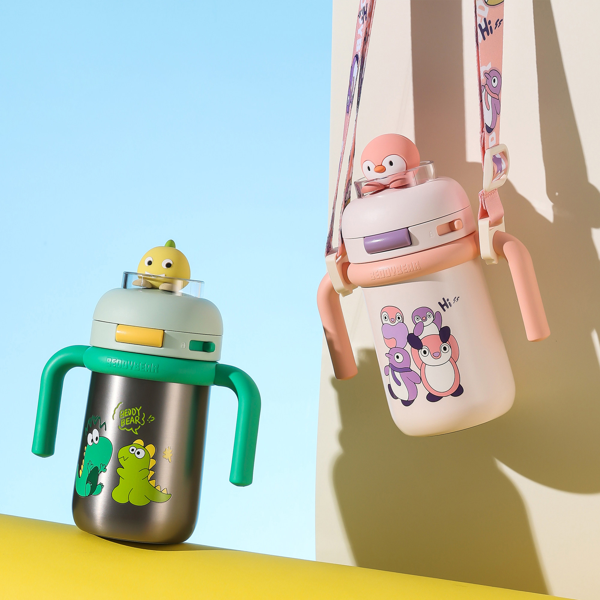 杯具熊儿童保温杯婴幼儿吸管学饮杯幼儿园宝宝水杯子外出圆舱水壶,淘宝优惠券,粉丝福利购,淘宝优惠卷
