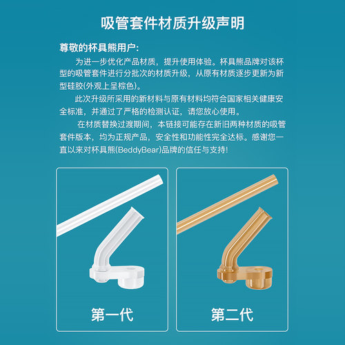 杯具熊开口笑双饮保温杯原装配件吸嘴吸管杯盖正品官方旗舰店 - 图3