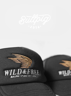 BULLPIG美式复古弯檐刺绣货车帽