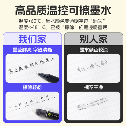 日本pilot百乐可擦笔三年级小学生用黑科技网红中性笔黑色按动frixion水笔学生用魔力擦笔芯红蓝黑色0.5 - 图1