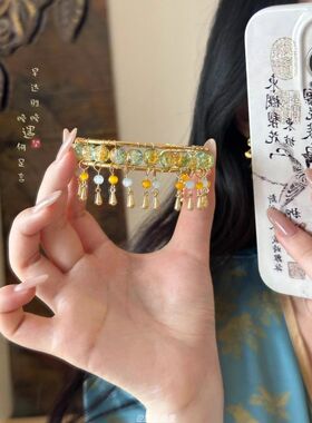 新中式流苏开口手镯女民族风古风复古高级感手环轻奢小众精致手饰