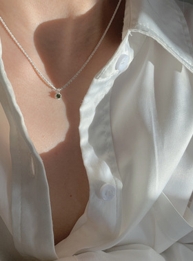 s925纯银满天星重工皇冠锆石毛衣链项链女轻奢小众设计感高级简约