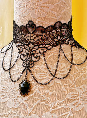 原创choker蕾丝项链哥特暗黑系