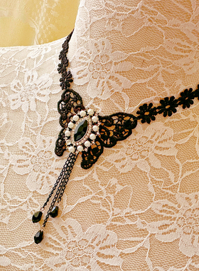 原创choker蕾丝项链哥特暗黑系