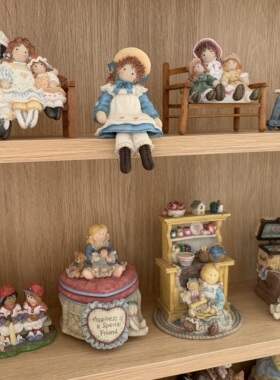 豆豆眼女孩 树脂海淘豆豆眼音乐盒中古收藏稀有玩具摆件音乐铃