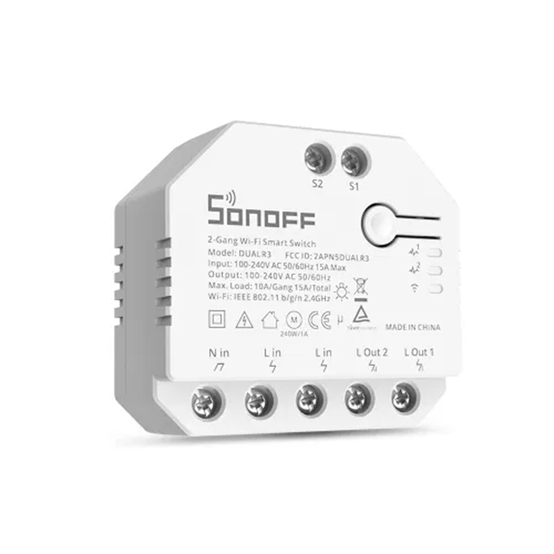 Sonoff Dual R3双路wifi智能开关通断器窗帘卷闸门开关语音控制-图1