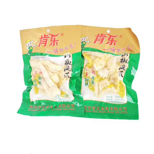 肯乐野山椒凤爪泡椒鸡爪凤节100g*10袋即食辣味怀旧鸡肉零食包邮 - 图3