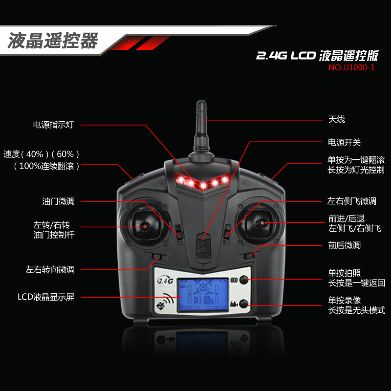 JJ1000A蜂鸟遥控飞机四轴飞行器无人机天宫号耐摔科技比赛有右手-图1