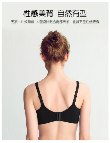 莹嫦大码无痕无钢圈薄款全罩杯光面抹胸运动睡眠内衣大胸显小2117 - 图1