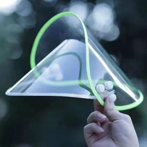 雨衣帽檐可拆卸帽子电动车面罩雨披配件通用双帽遮脸挡雨板透明 - 图1