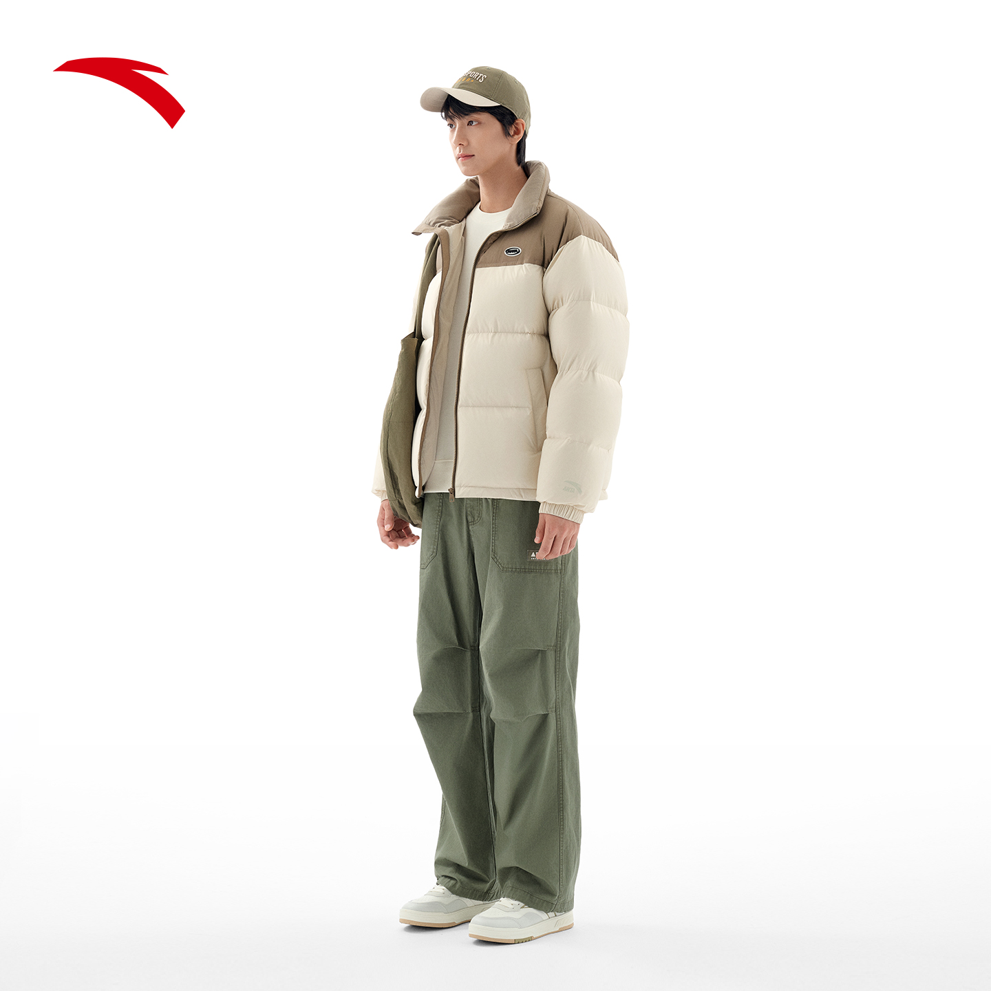 安踏面包服 | 无氟防泼水羽绒服男女同款冬宽松短款保暖防风外套 - 图3