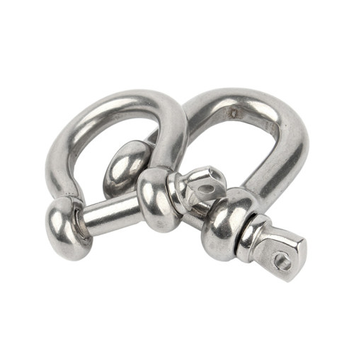 304不锈钢弓型卸扣船用D型起重吊钩U形马蹄卡扣M4M5M6M8M10-M16 - 图3