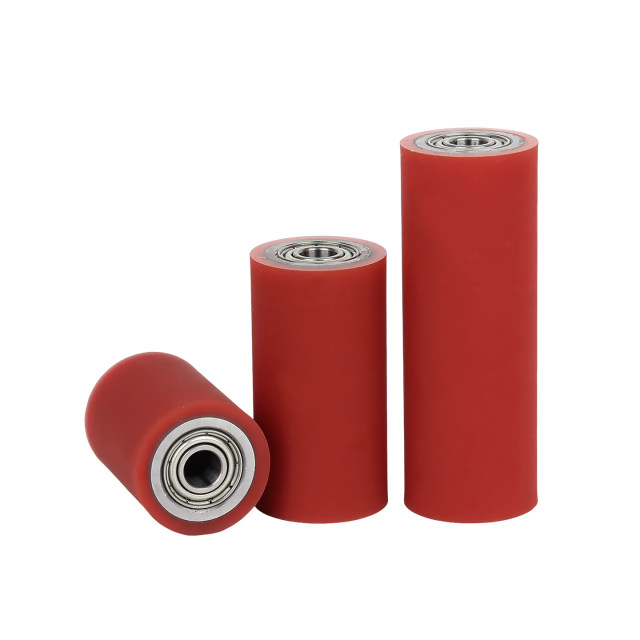 Polyurethane red rubber coated roller