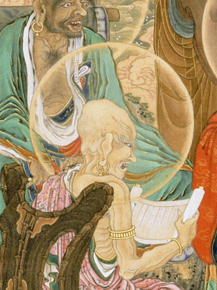 狩野一信五百罗汉像菩萨佛像佛画佛堂供奉挂画家用贴画高清佛堂画