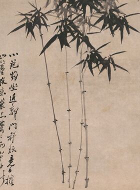 郑板桥竹子卷轴画书房客厅办公室