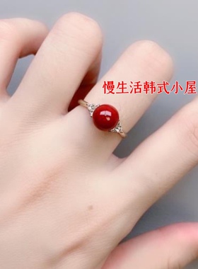 合金戒指 纯天然紫沙戒指活口可调节富贵花开戒指指环女首饰品