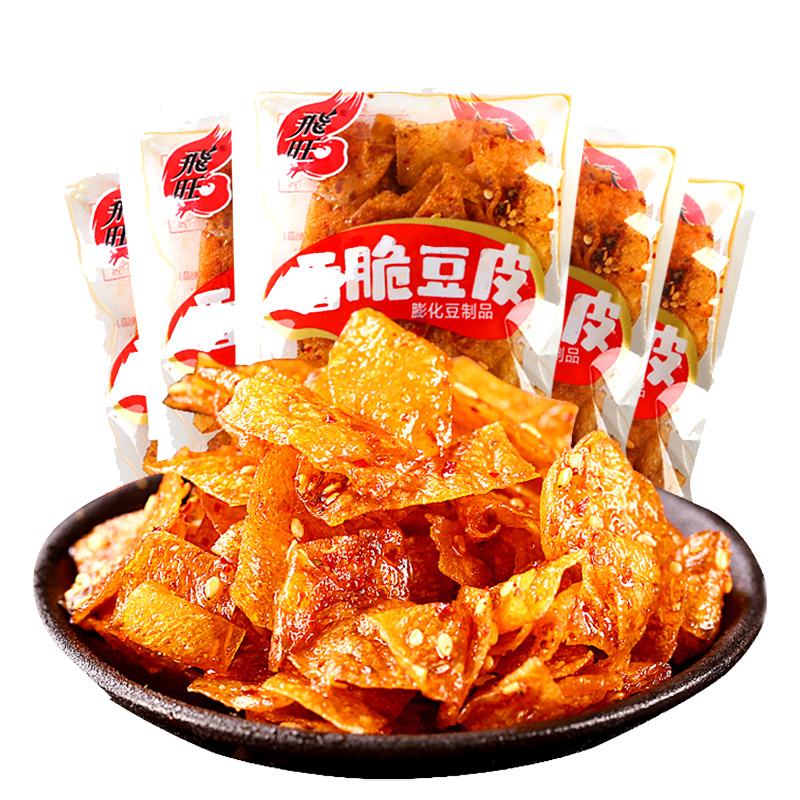 飞旺麻辣豆皮网红辣条香辣味手工手撕辣片散装小吃儿时怀旧小零食 - 图3