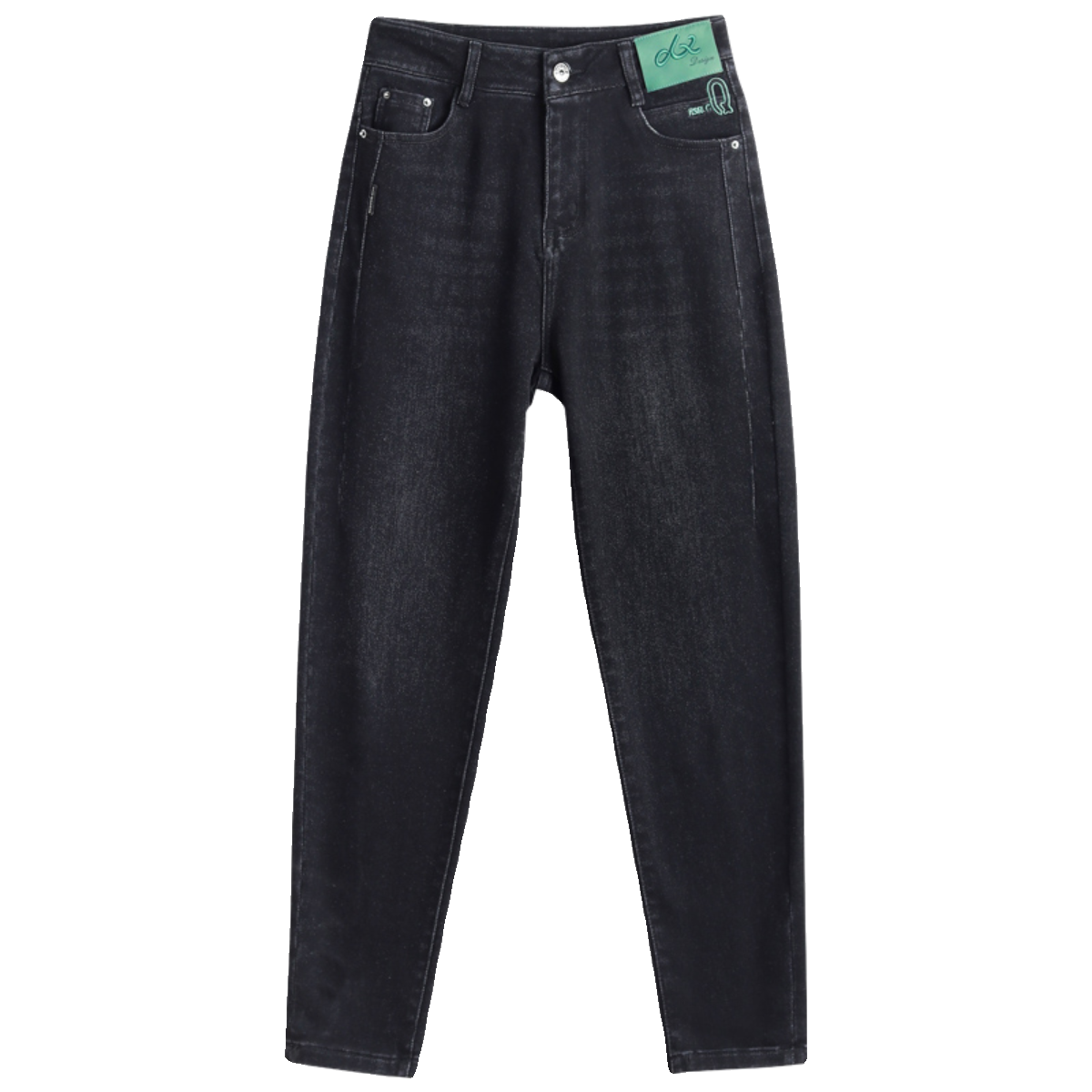 texwood苹果牌牛仔裤女哈伦裤秋季高腰弹力美国萍果黑色老爹裤子,淘宝优惠券,粉丝福利购,淘宝优惠卷