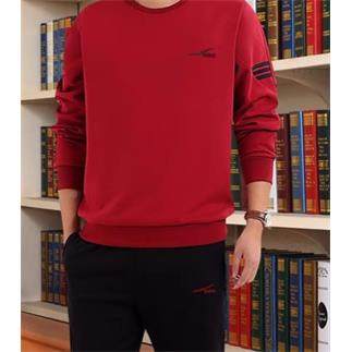 春秋红色动中老年运动装男运装套54429圆领中动年运服男卫衣套装,淘宝优惠券,粉丝福利购,淘宝优惠卷