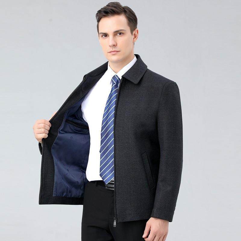 春秋季毛夹克羊男衫年中年商务休/A2-05A闲外中老领宽松茄克,淘宝优惠券,粉丝福利购,淘宝优惠卷