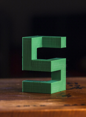绿色立体英文3D打印字母
