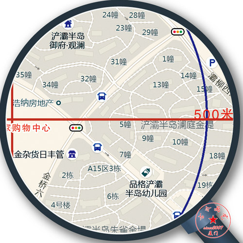 打印2026新版商圈公司方圆内区域高清市场街道商圈图海报装饰画 - 图1