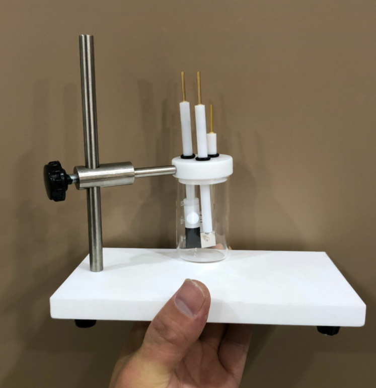 50ml简易电极架电解槽三电极电解池聚四氟底座电极台架100ml-图0
