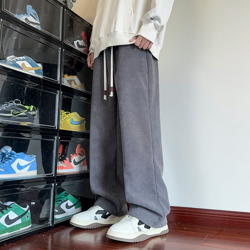 WASSUP羊羔绒卫裤男士秋冬季加绒加厚潮流休闲直筒青少年百搭长裤,淘宝优惠券,粉丝福利购,淘宝优惠卷