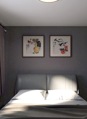 名家手绘新中式花鸟国画二三四联