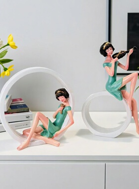 简约树脂音乐少女艺术摆件