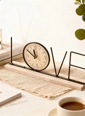 欧式创意简约电视柜装饰时针摆件